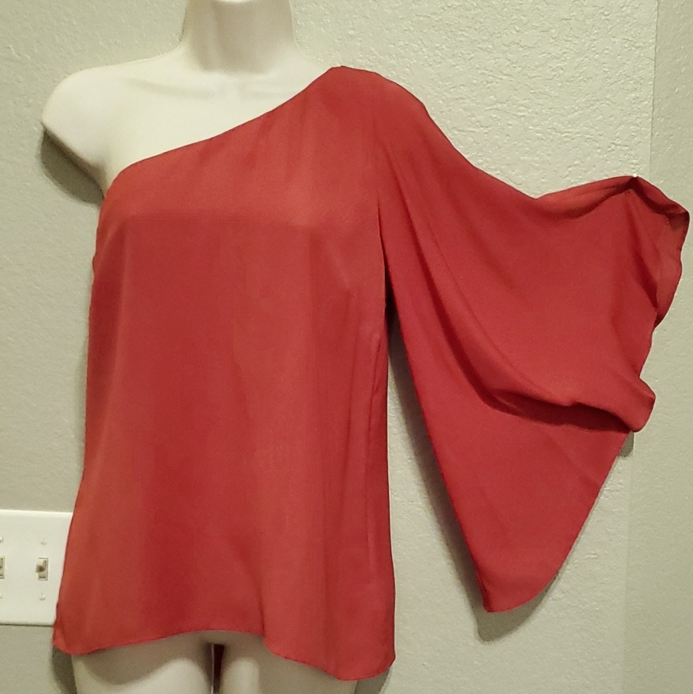 WORTHINGTON One-Shoulder Butterfly Sleeve Top